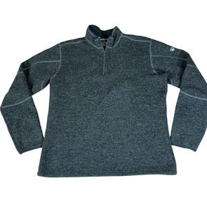 Kuhl Sweater Mens XL Dark Gray Thermokore Wool Blend Quarter Zip Pullover